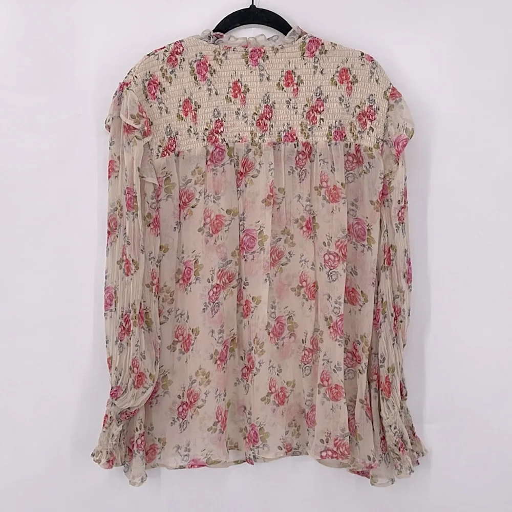 SUNDANCE Amelia Floral Blouse Size Large - Picture 3 of 5